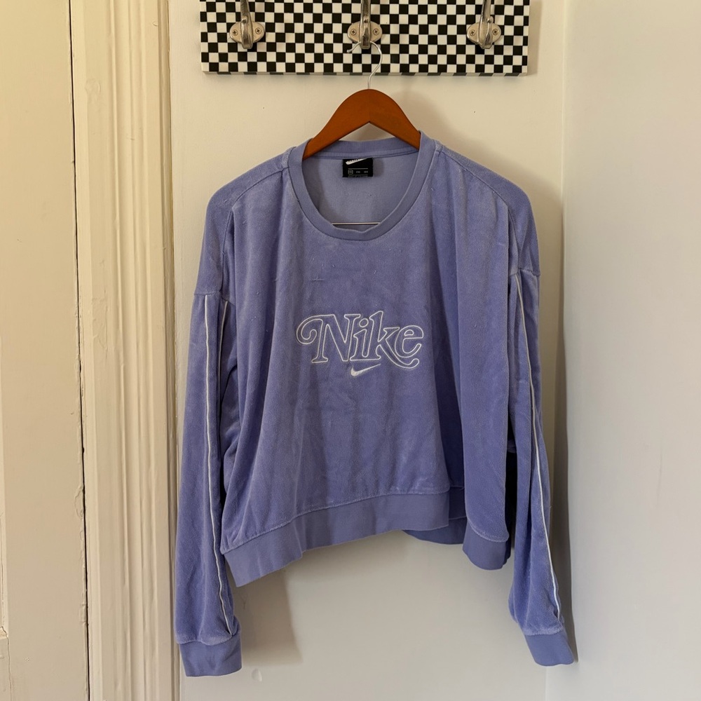 Nike Women's Lavender Velour Pullover Sweatshirt